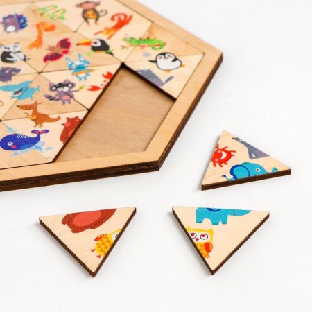 Wooden puzzle "Funny Zoo" (entertaining triangles)-1
