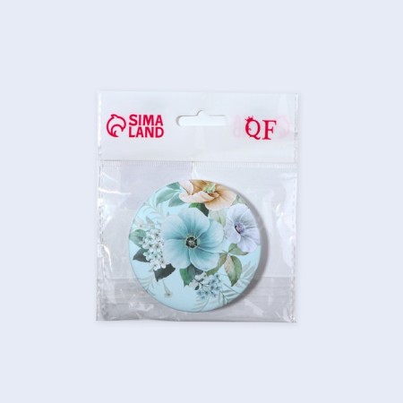 Folding mirror "flowers", d = 7.5 cm, blue color-6