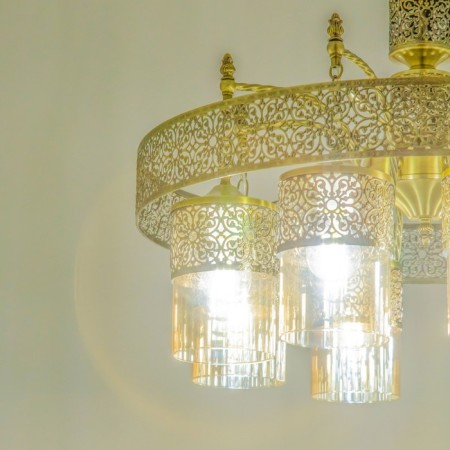 Suspended chandelier Citilux "emir" CL467183, 69x69x54 cm, 8x75W, E27, brown color-9