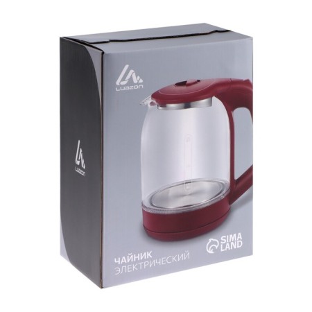 Electric kettle Luazon LSK-1809, glass, 1.8 l, 1500 watts, backlight, purple-9