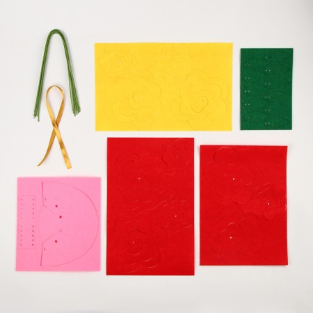 Set for creativity. Bouquet of felt "rose"-4