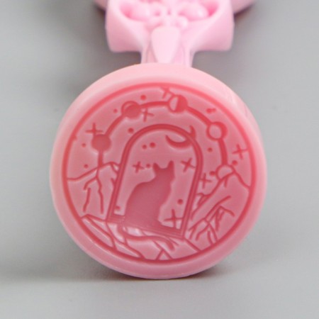 Printing for wax with a plastic handle "Cat in the window" 2.5 cm-1