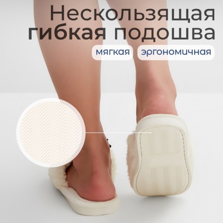Women's slippers with an open nose, size 38-39, blue bow-12