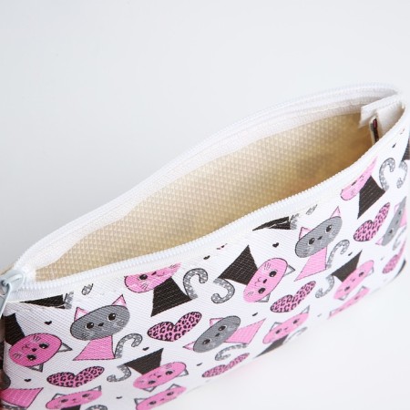 Cosmetic bag with lightning, white/pink color-2