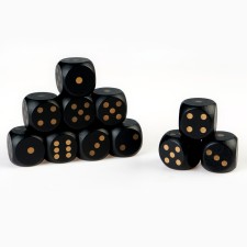 Bones playing, wooden, set 30 pcs, 3 x 3 cm, black