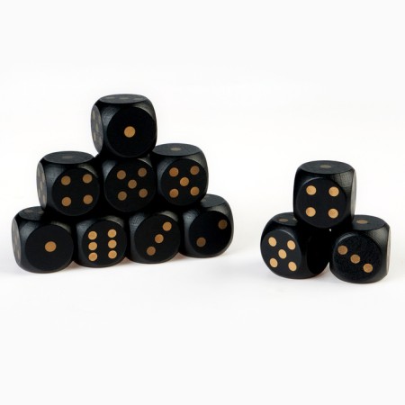 Bones playing, wooden, set 30 pcs, 3 x 3 cm, black