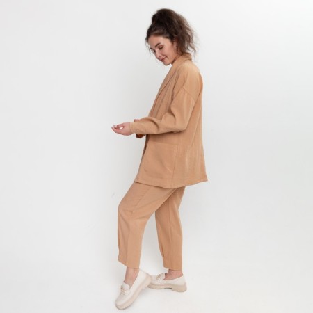 Casual Casual Set (jacket and trousers), beige color, size 48-7