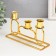 Summary Metal for 3 candles "ovals" d = 2.3 cm gold 5.8x20x11.5 cm