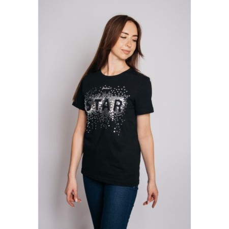Women's T -shirt Let’s GO, size 52, black color-2
