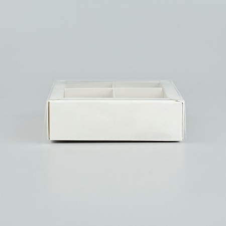 Box for 4 sweets with cells "White", 10 x 10 x 3 cm-1