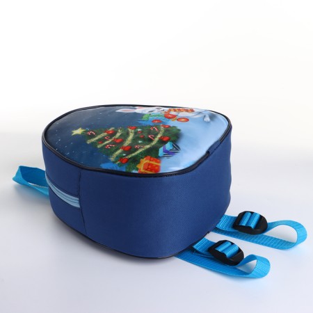 New Year 2025. New Year's backpack for gifts with a zipper "Bunny", Blue color-4