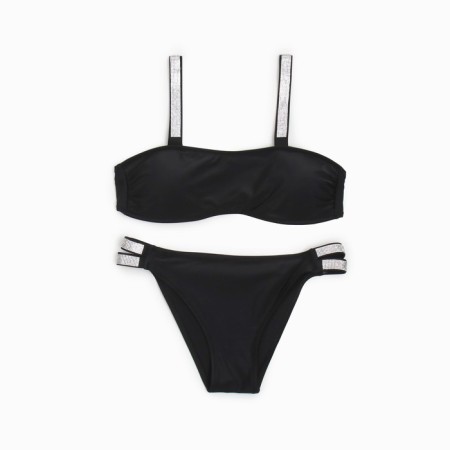 Female Separate Minaku swimsuit with rhinestones Black color, size 48-7