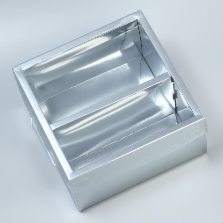 Gift folding box, packaging, "silver", 20 x 20 x 10 cm-2