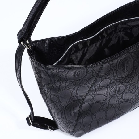 Bag Women's bag with zipper, black color-6