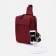 Male sling bag from textiles, with USB, dark red color