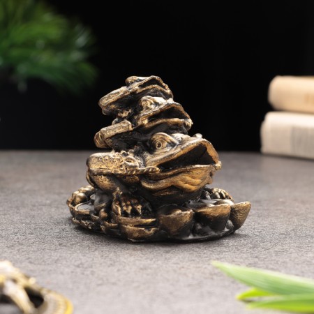 Souvenir "Triple Monetary toad", Hyps concrete, 6x6x8 cm, set 3 pcs, 6x8.5 cm-1