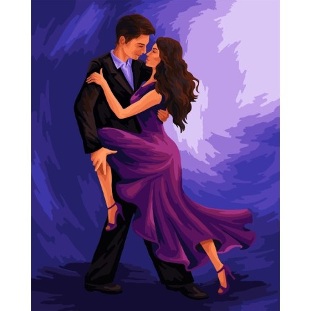 Picture on numbers on canvas with a subframe "Passionate Dance", 40 x 50 cm-1