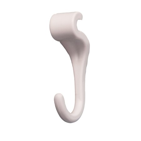 Hinged hook white, 4.8 cm