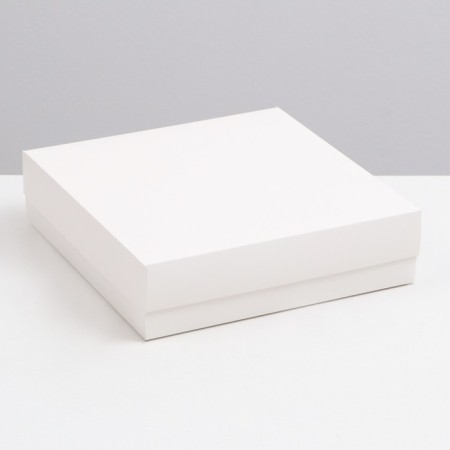 The box is folding, cover is, white, 30 x 30 x 8 cm