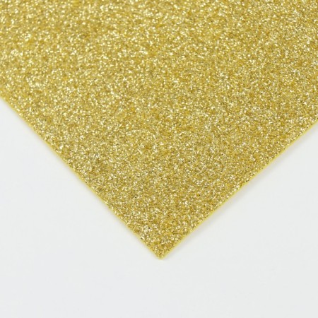 Foamiran glitter 2 mm, 50x50 cm, light golden-1