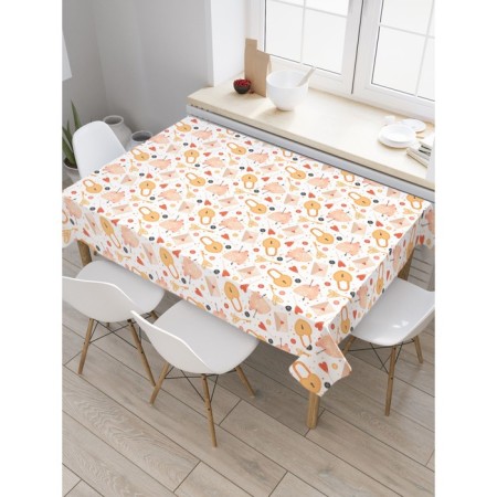 The tablecloth “Heart and Castle”, rectangular, Saten, size 120x145 cm