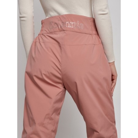 Warmed female trousers, size 46, color light brown-9