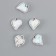 Decor for creativity metal, rhinestones "heart" white 1.6x1.4 cm