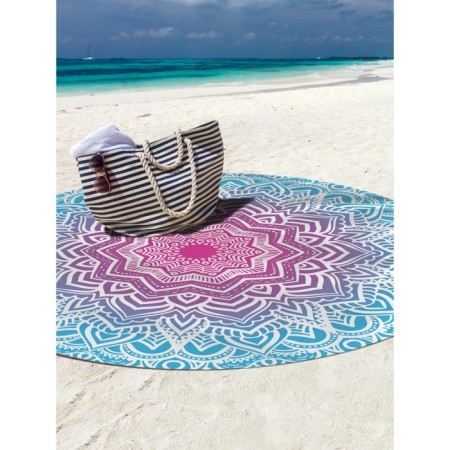 Pareo and beach rug "Classic Flower Pattern", d = 150 cm-2
