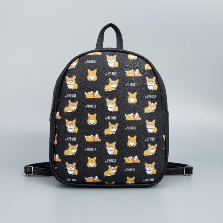 Baby backpack for girls from artificial leather "Corgi" 27x23 x 10 cm-4