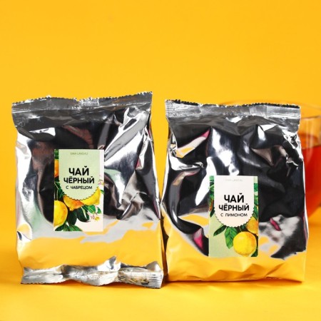 A set of tea "Bright Moments": black tea with lemon 50 g, black tea with thyme 50 g.-1