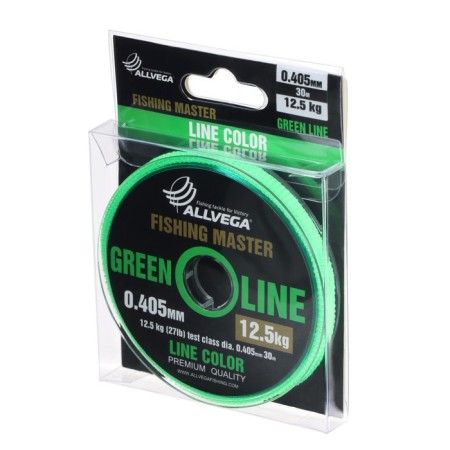 Monophile Fine Allvega Fishing Master, diameter 0.405 mm, test 12.5 kg, 30 m, green-1