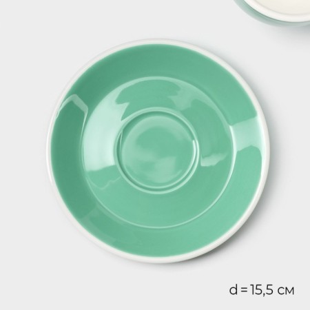 Coffee steam porcelain Magistro Coffee Time, 2 objects: a cup 280 ml, a saucer d = 15.5 cm, the color is turquoise-2