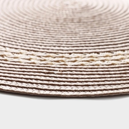 Serving napkin on the table “Oscar”, d = 38 cm, beige color-3