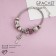 Bracelet Assorted "Margeri" key, purple color in silver, l = 18cm