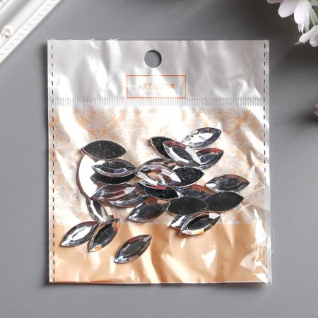 Decor for creativity Plastic "Rhinestial rhinestones. Transparent" (set 25 pcs) 1.8x0.9 cm-3