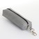 Key of zipper, length 16 cm, ring, carbine, gray color