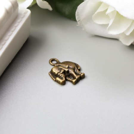 Decor for creativity Metal "Elephant" Bronze 1.3x1.2 cm-1