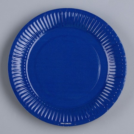 Disposable dishes: paper plate "blue", plain, 18 cm-2