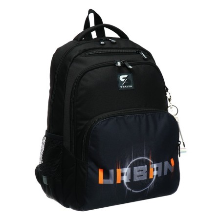 Youth backpack, 42 ​​x 31 x 13 cm, ergonomic back, Stavia "urban2", black-1