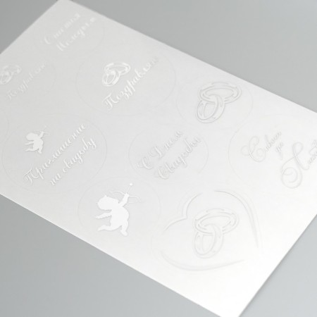 Stickers (stickers) "Wedding" 10x15 cm, color silver, 5-323-1