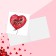 Postcard –Min “Happy Lovers' Day” - heart - chamber, 7 × 7 cm