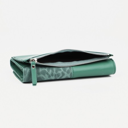 Women's wallet on magnets, green color-2