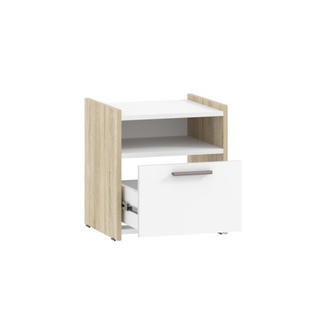 Bedside table, 400x350x440, white/oak sonoma-1