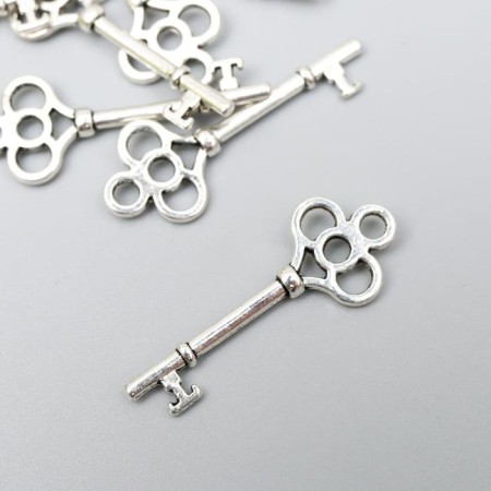 Decorative element "Key" Color silver 9*25 mm-1