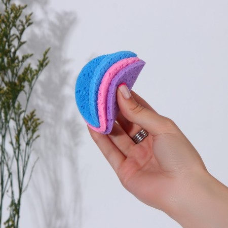 Washing sponge, round, 3 pcs, color mix-2