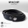 Unisex Bracelet "Carved", black color with black silver, 44 cm