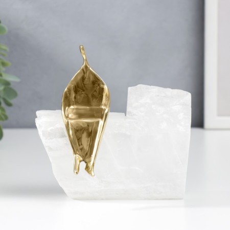 Souvenir brass, quartz "abstraction. Man in a cloak, sits on the mountain" 13x7x15 cm-1