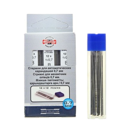 Grifles for mechanical pencils, 0.7 mm, Koh-I-Noor 4162 B, 12 pieces, in case