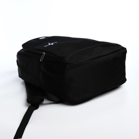Youth backpack from textiles on lightning, 4 pockets, black/blue color-4