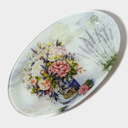 Glass Serving shares "Spring Romance", Ovalnaya, 24.5 × 15 × 2 cm-2